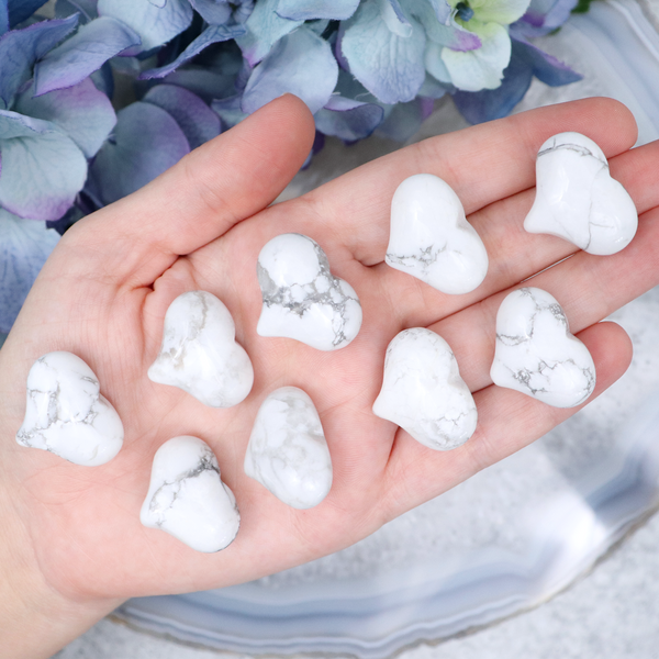 Howlite Puffy Crystal Heart | Sage Crystals