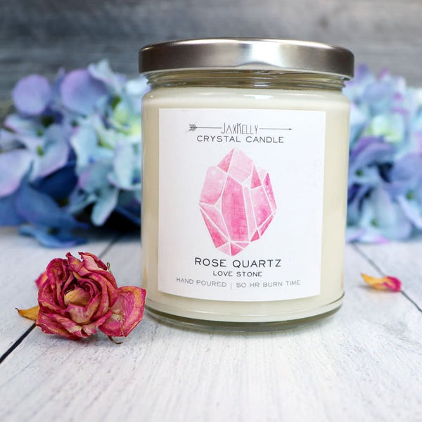 Crystals Rose Quartz Crystal Candle Crystals Rose Quartz Sage