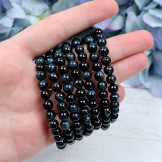 Hawk's Eye (Blue Tiger's Eye) Beaded Bracelet | Sage Crystals