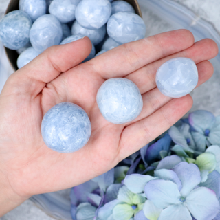Blue Calcite Pebble | Sage Crystals