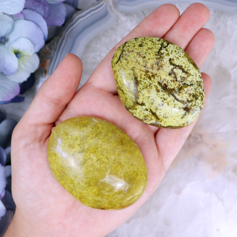 Green Opal Palmstone - Small | Sage Crystals