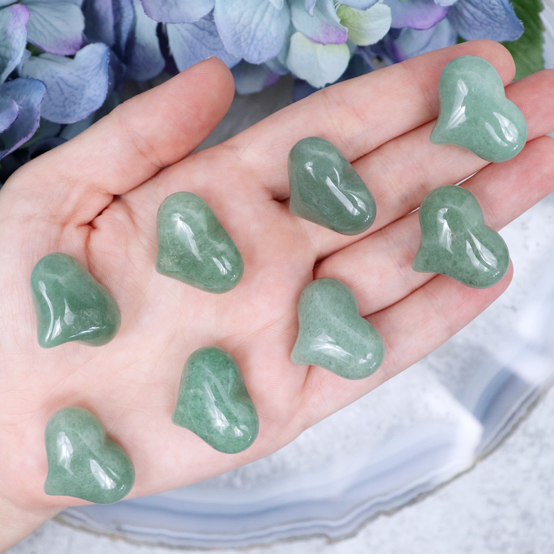 Green Aventurine Puffy Crystal Heart | Sage Crystals