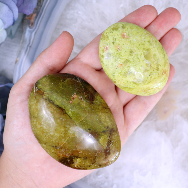 Green Opal Palmstone | Sage Crystals