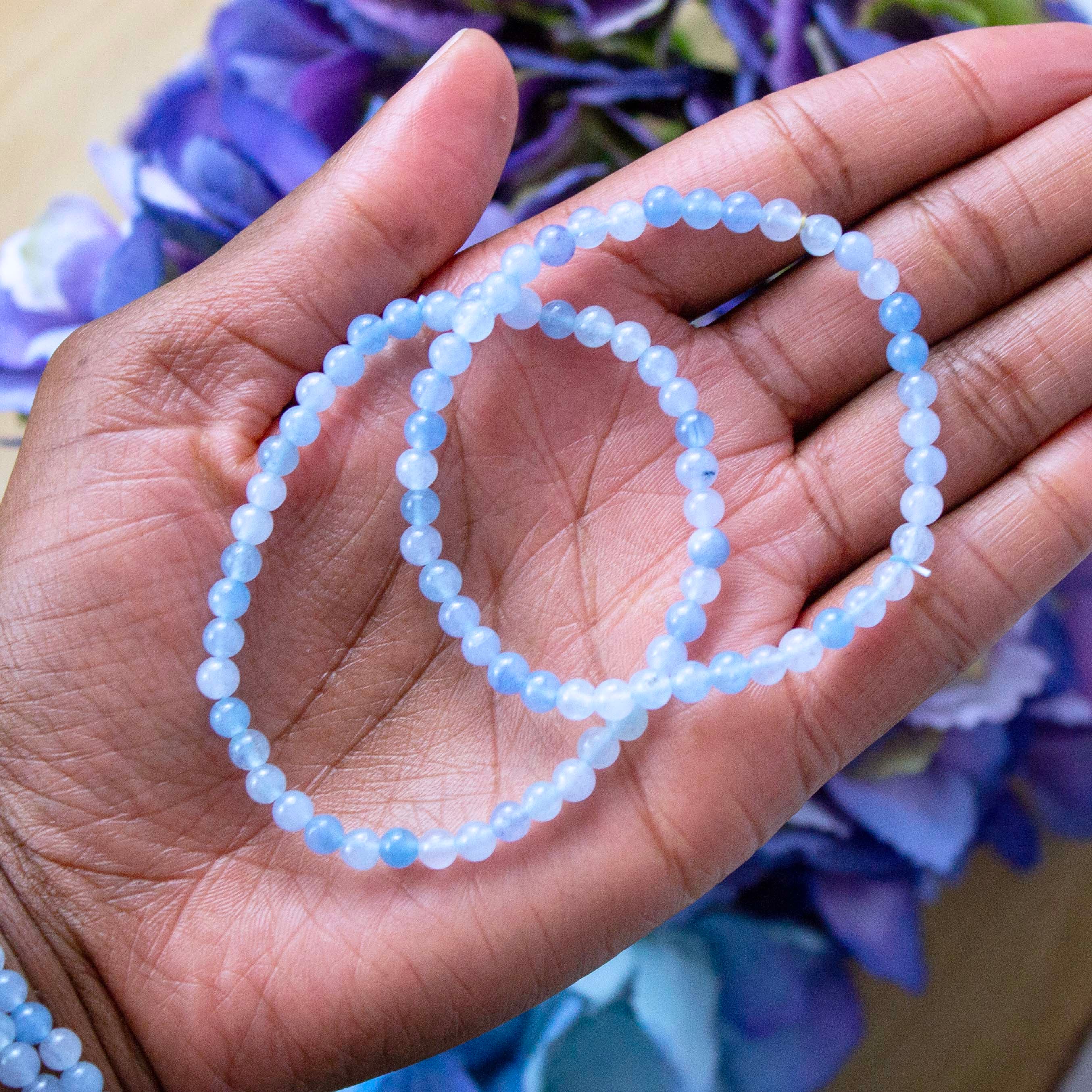 15mm Natural Blue Aquamarine Crystal Gemstone Round Beads Bracelet 15mm Natural Blue Aquamarine Crystal Gemstone Round Beads Bracelet