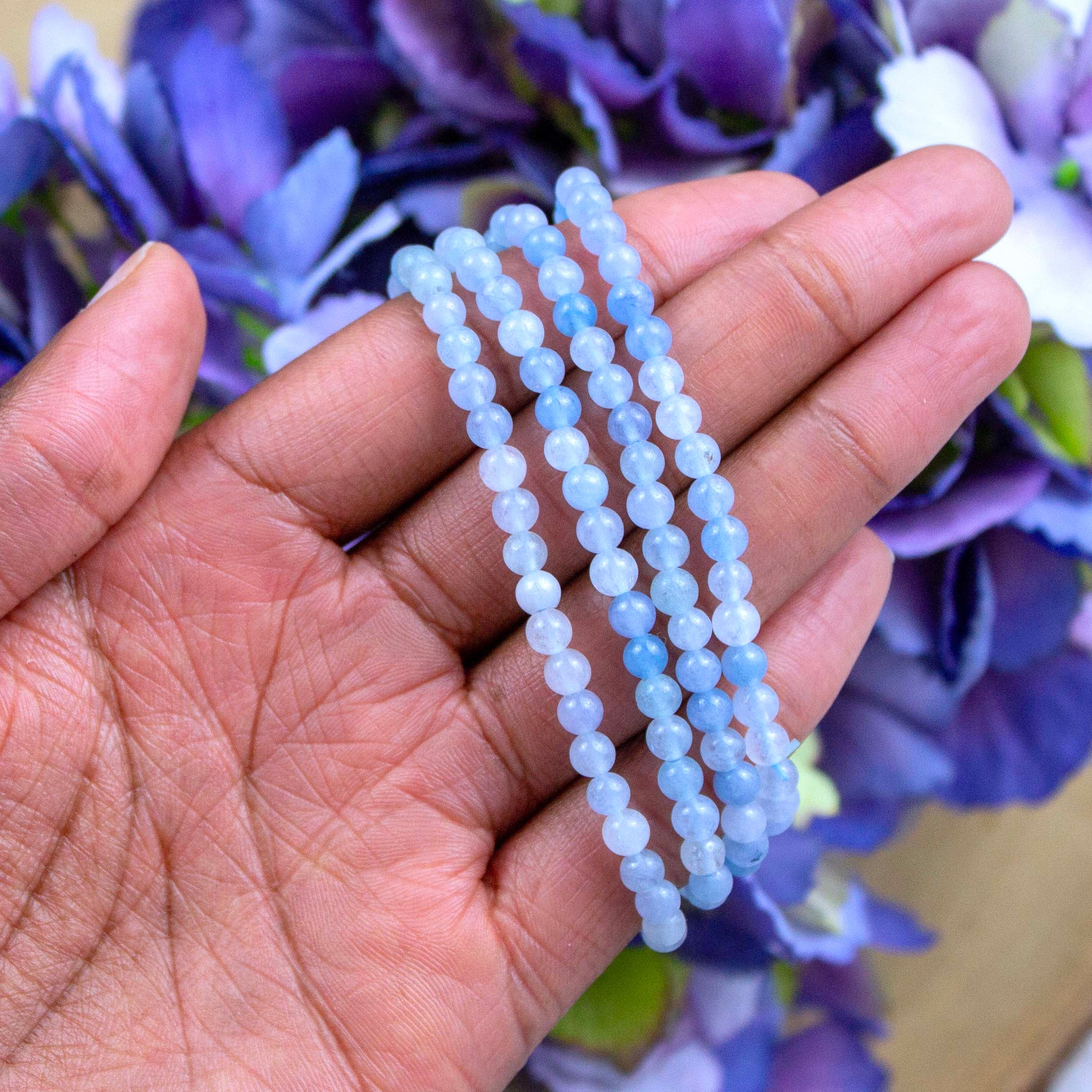 Aquamarine 14mm Square Bead Bracelet Aquamarine 14mm Square Bead Bracelet