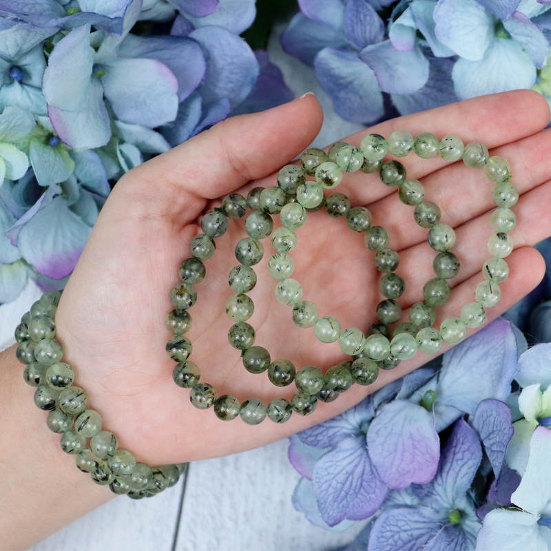 Prehnite + Epidote Beaded Bracelet | Sage Crystals