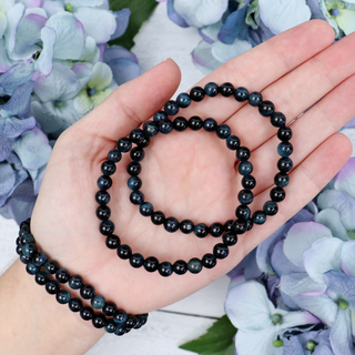 Hawk's Eye (Blue Tiger's Eye) Beaded Bracelet | Sage Crystals