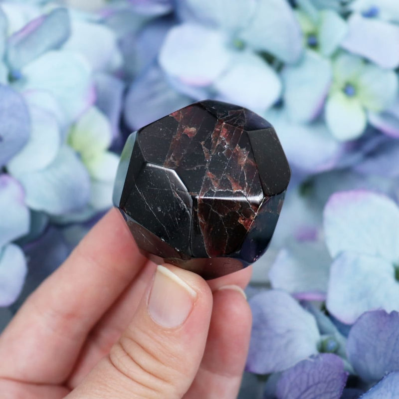 Almandine (Red) Garnet Polyhedron - Carvings