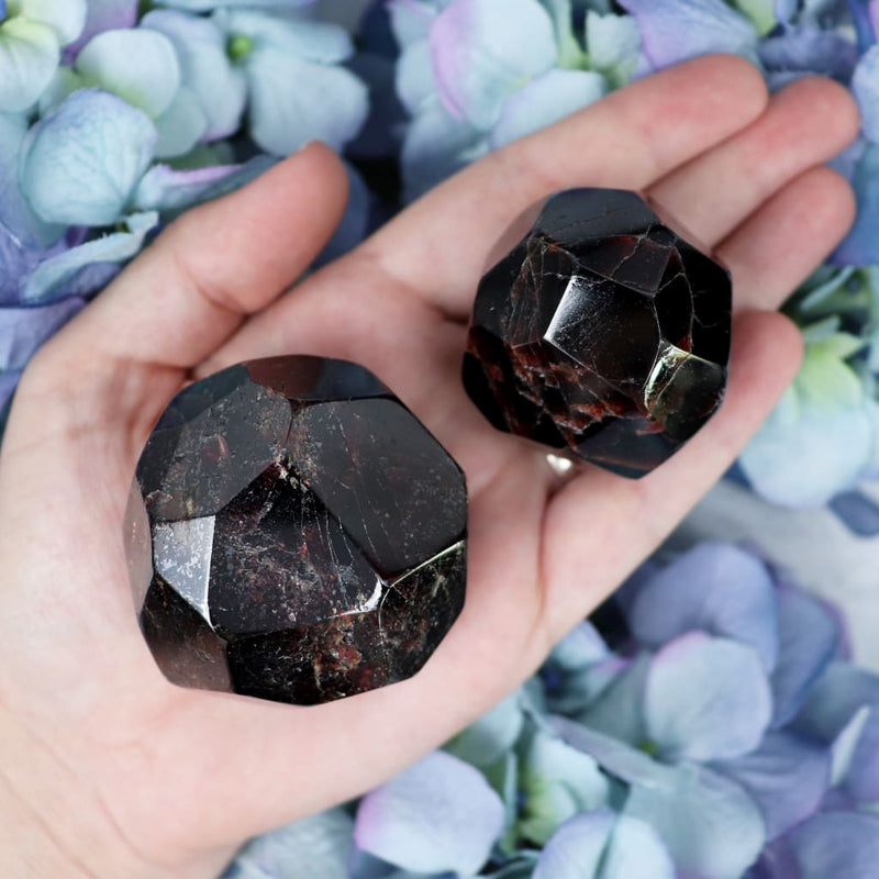 Almandine (Red) Garnet Polyhedron - Carvings