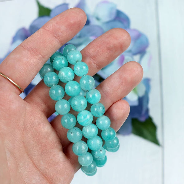 Amazonite Beaded Bracelet - 8mm - Bracelets