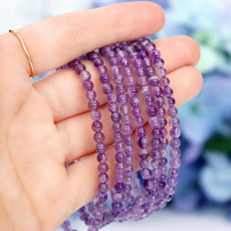 amethyst beaded bracelet 4mm bracelets