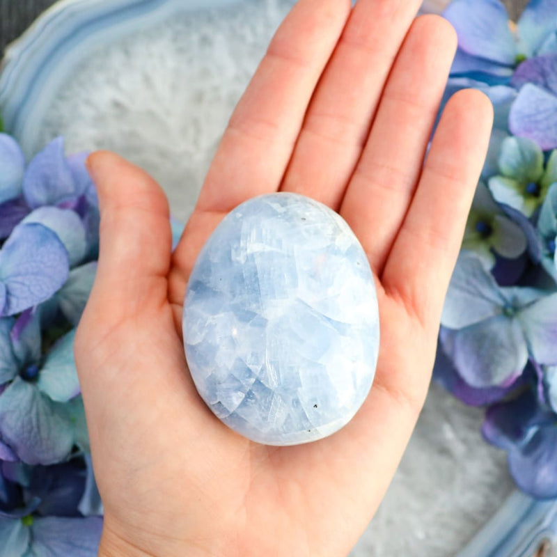 Blue Calcite Palmstone - Medium - Palmstones