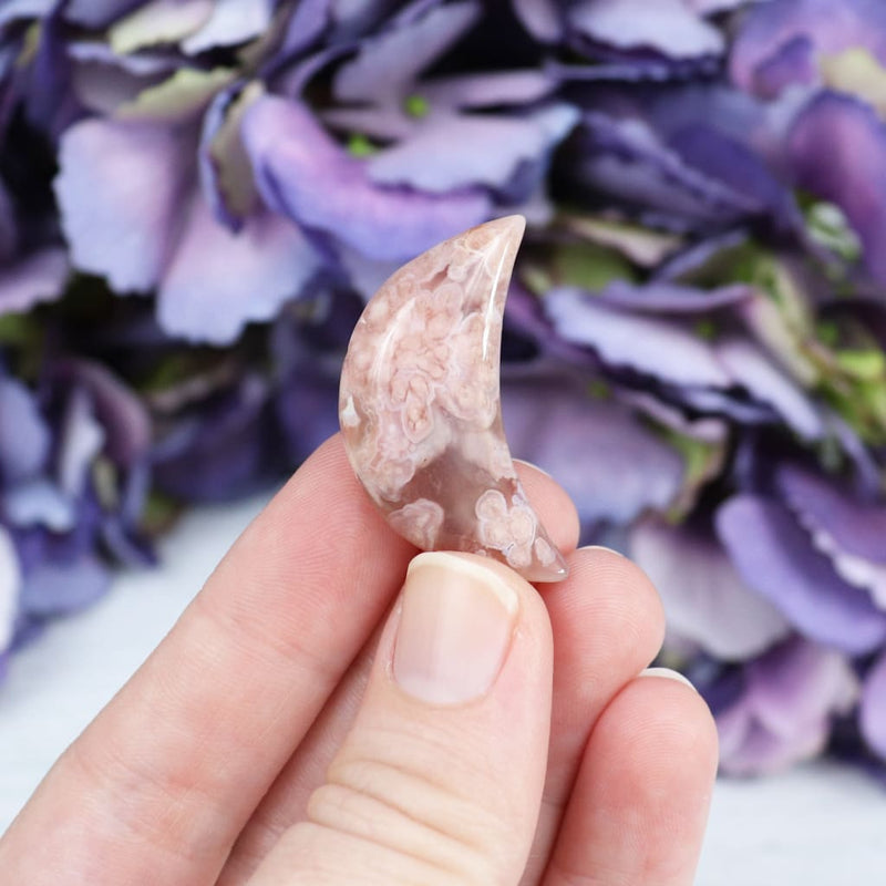 Flower Agate Moon - Carvings