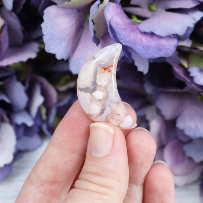 Flower Agate Moon - Carvings