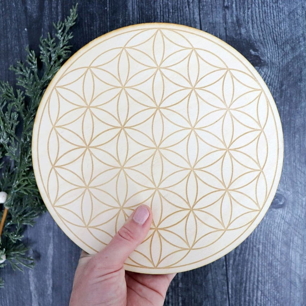 Chakra Flower of Life Crystal Gridding Boards