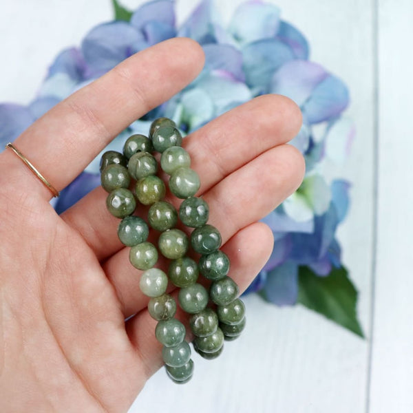 Jade Beaded Bracelet - Dark - 7mm - Bracelets