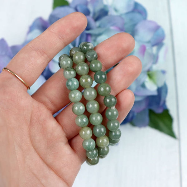 Jade Beaded Bracelet - Light - 7mm - Bracelets