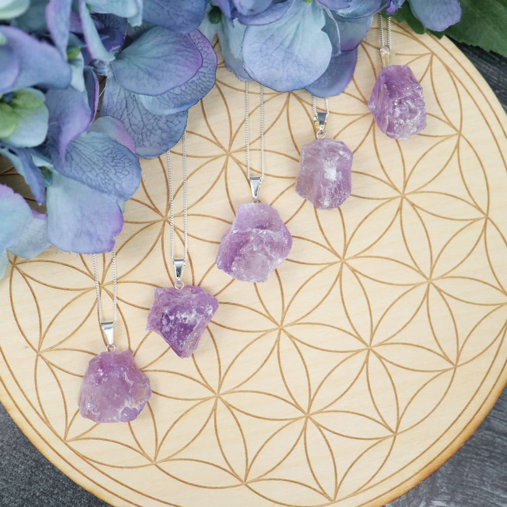 Echte 8x10mm Lila Amethyst Unregelmäßig Edelstein Perlen Halskette 16-36