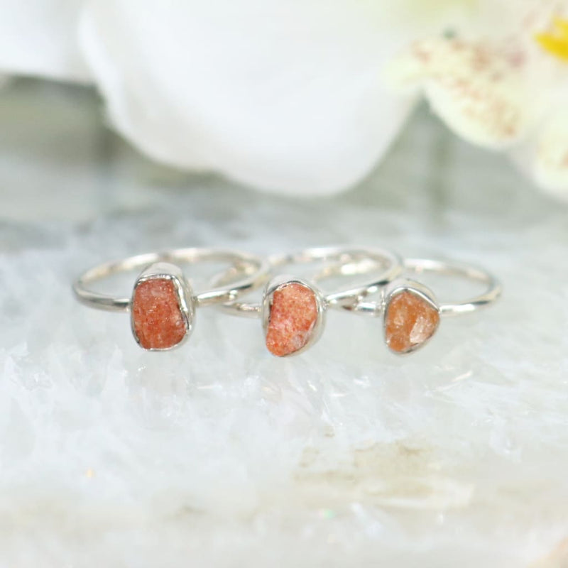 Raw Sunstone Ring - Rings