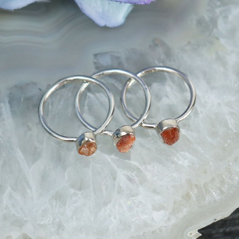 Raw Sunstone Ring - Rings