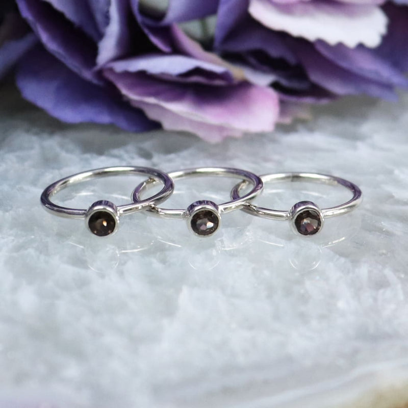 Smokey Quartz Faceted Ring - Rings