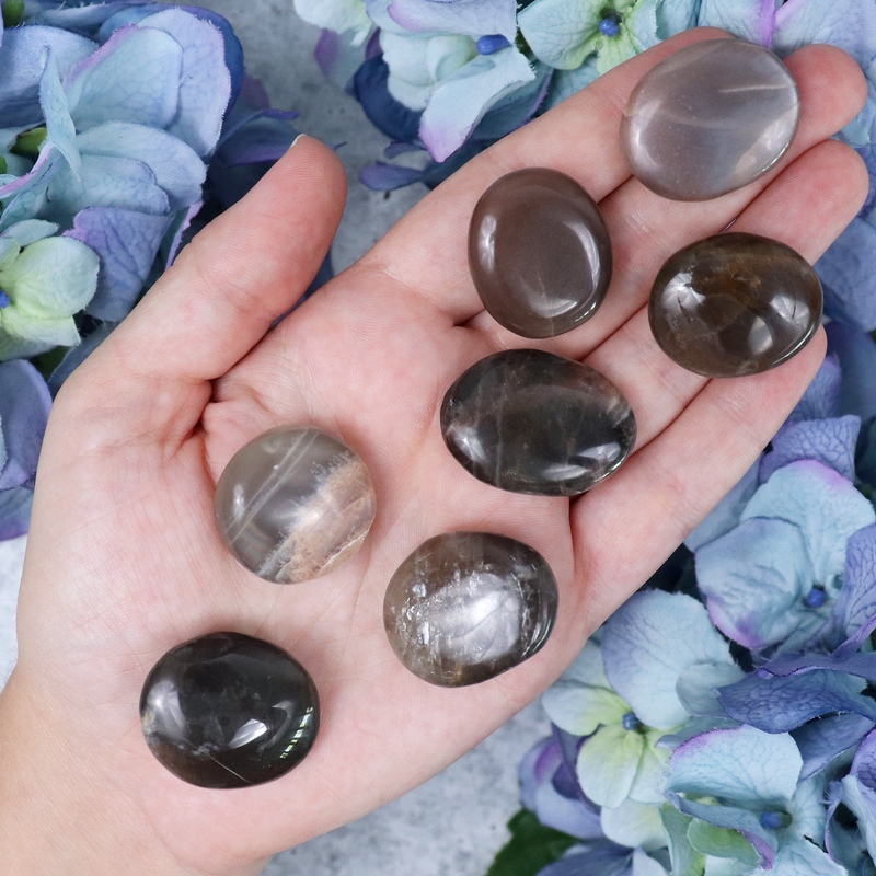 Black Moonstone Button | Sage Crystals