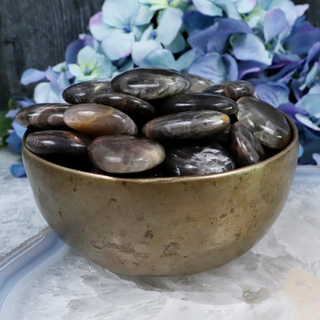 Black Moonstone Button | Sage Crystals