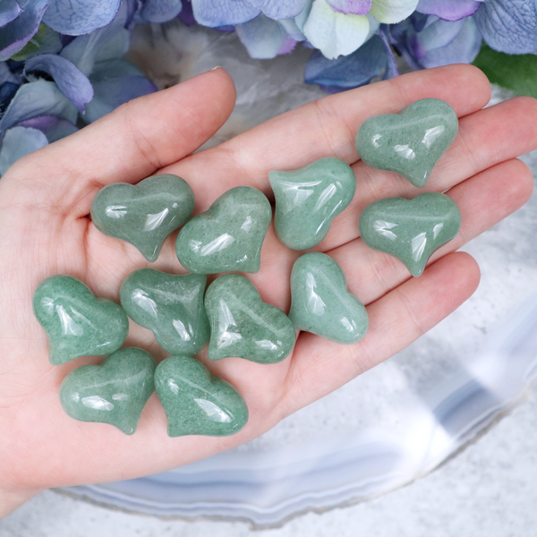 Green Aventurine Puffy Crystal Heart | Sage Crystals