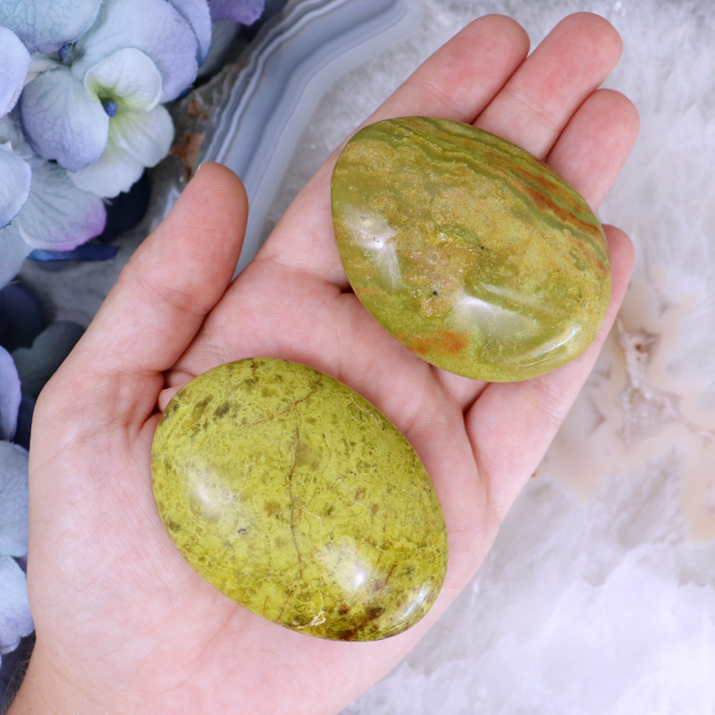 Green Opal Palmstone - Small | Sage Crystals