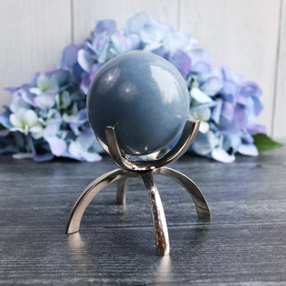Silver Clawed Specimen + Sphere Stand | Sage Crystals