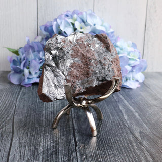 Silver Clawed Specimen + Sphere Stand | Sage Crystals