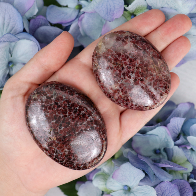 Almandine (Red) Garnet Palmstone | Sage Crystals