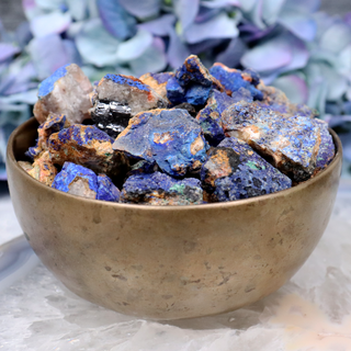 Raw Azurite on Matrix