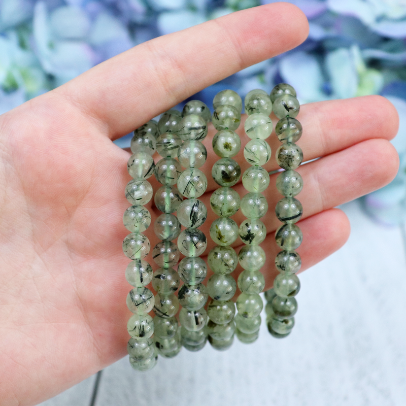 Prehnite + Epidote Beaded Bracelet | Sage Crystals