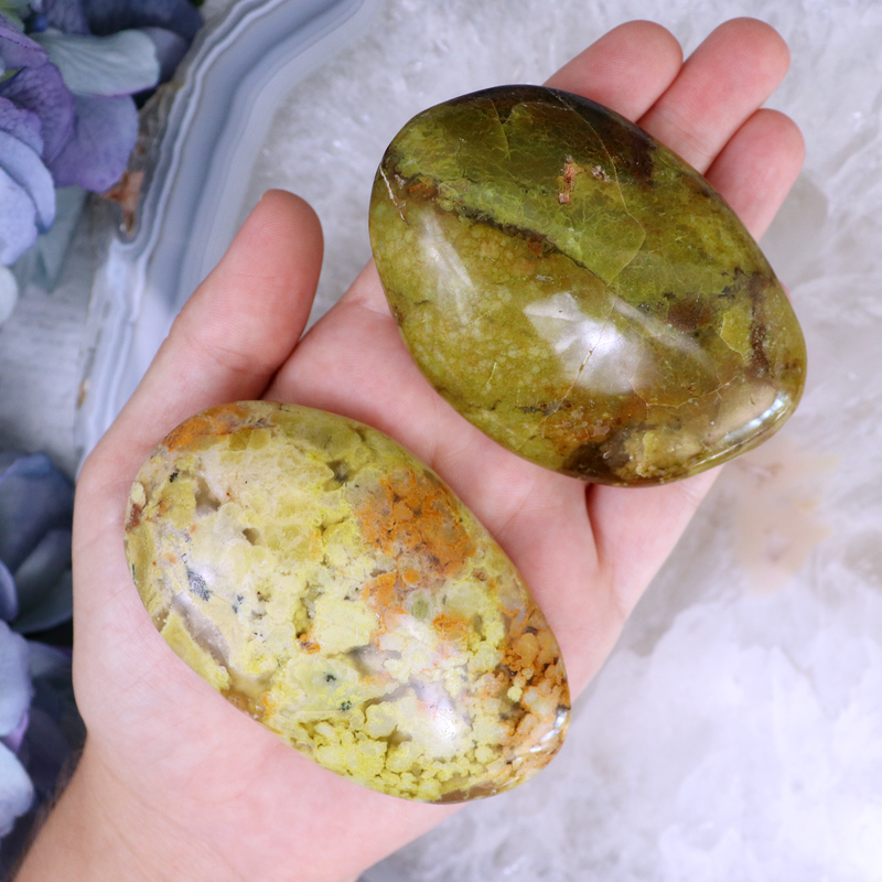 Green Opal Palmstone - Medium | Sage Crystals