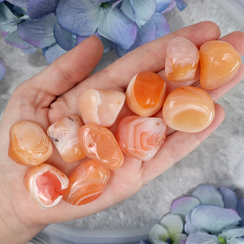 Apricot Orange Botswana Agate Tumble Emotional Balance Crystals