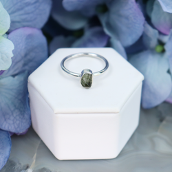 Authentic Moldavite Sterling Silver Ring