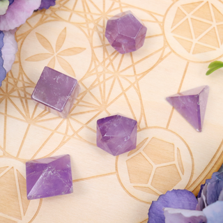 Amethyst Mini Platonic Solid Set