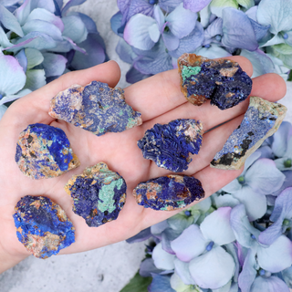 Raw Azurite on Matrix