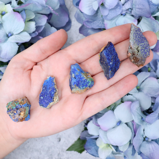 Raw Azurite on Matrix