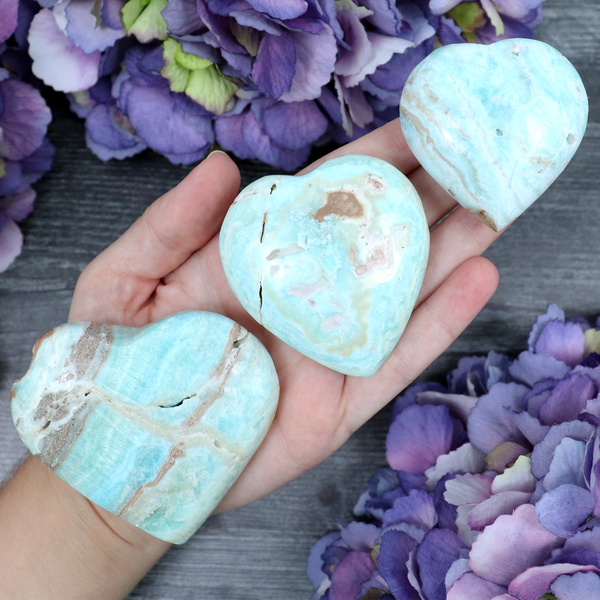 Blue Aragonite Heart