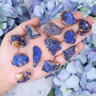 Raw Azurite on Matrix