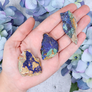 Raw Azurite on Matrix