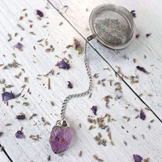 Amethyst + Clear Quartz Crystal Tea Infuser - Infusers