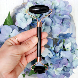 Black Obsidian Crystal Face Roller - Rollers