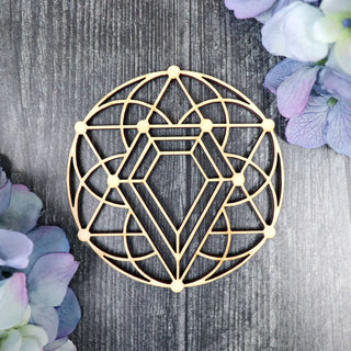 Crystal Grid Wooden Display Stand - Stands