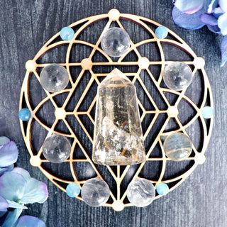Crystal Grid Wooden Display Stand - Stands