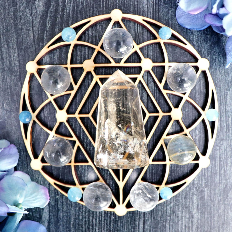 Crystal Grid Wooden Display Stand - Stands