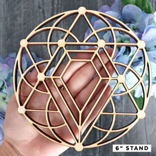 Crystal Grid Wooden Display Stand - Stands