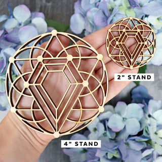 Crystal Grid Wooden Display Stand - Stands